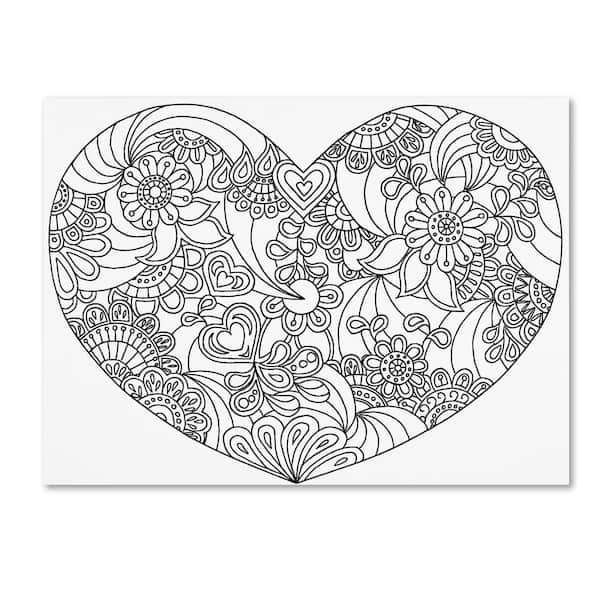 Trademark fine art in x in mixed coloring book by kathy g ahrens printed canvas wall art ali