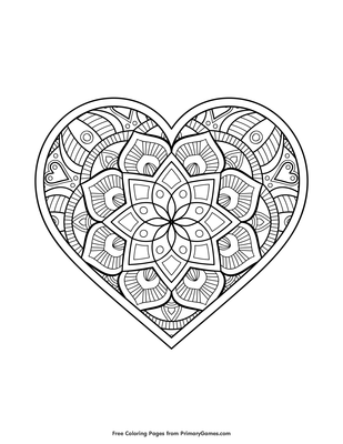 Mandala heart coloring page â free printable pdf from