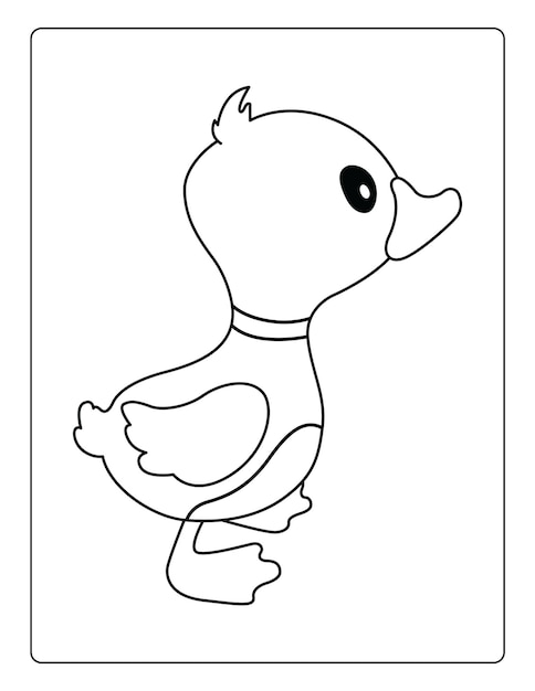 Premium vector animals coloring pages for kids with cute animals black and white activity worksheet