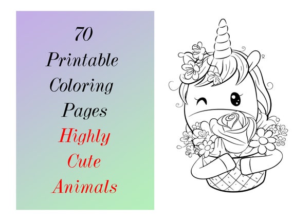 Printable coloring pages animals pdf cute easy simple colouring pages to print for kids boys girls owl bear cat instant download