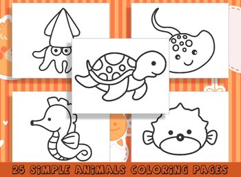 Simple animal coloring pages for preschool and kindergarten pdf file