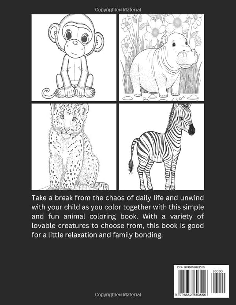 Fun and easy animal coloring pages let your kids explore the world of cute and playful animals with easy coloring pages french gideon books