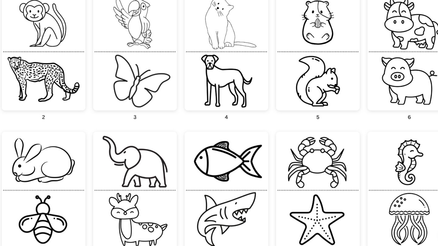 Easy animal coloring pages free printable