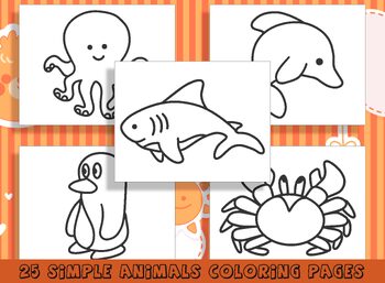 Simple animal coloring pages for preschool and kindergarten pdf file