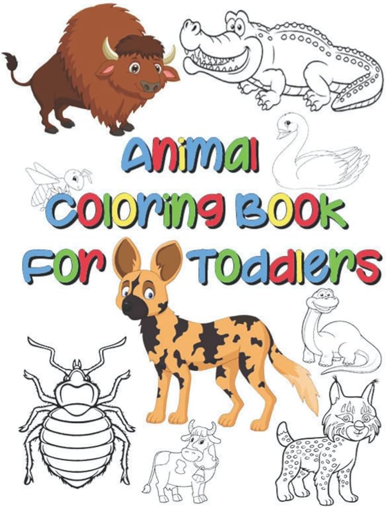 Animal coloring book for toddlers simple and clear animals coloring pages wild and domestic ones birds insects and sea creatures perfect for preschool and kindergarten toddlers age hbb omar