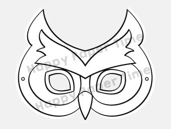 Owl mask animal coloring kid craft