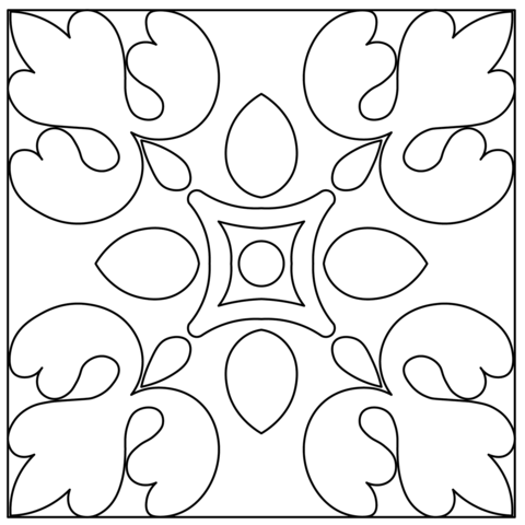 Moresque pattern coloring page free printable coloring pages