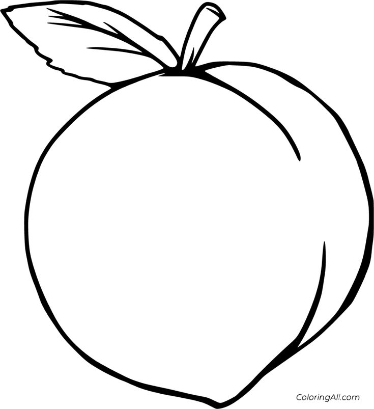 Free printable peach coloring pages in vector format easy to print from any device and automatically fit anyâ fruit coloring pages coloring pages peach paint