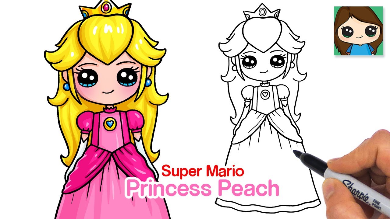 How to draw princess peach the super mario bros movie