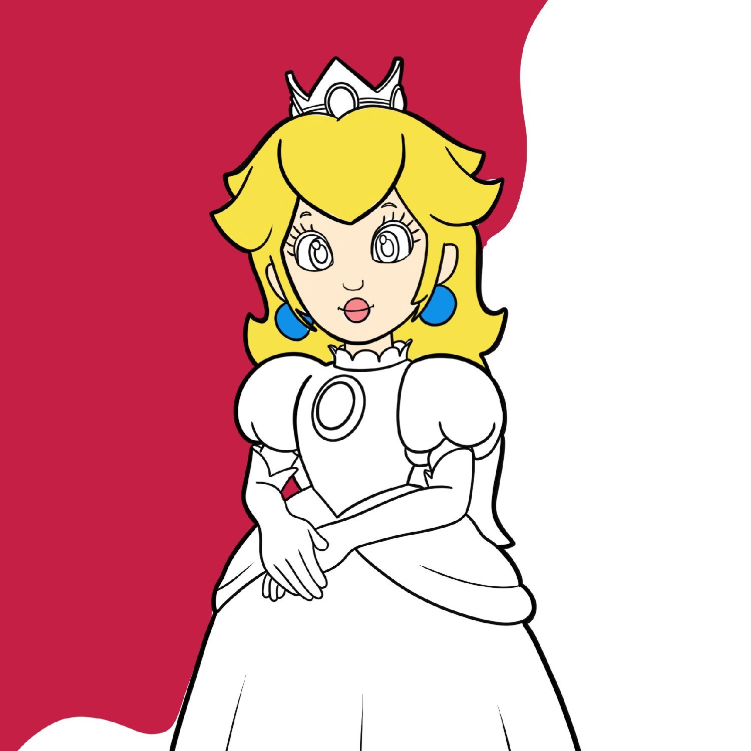 Peach princess coloring page