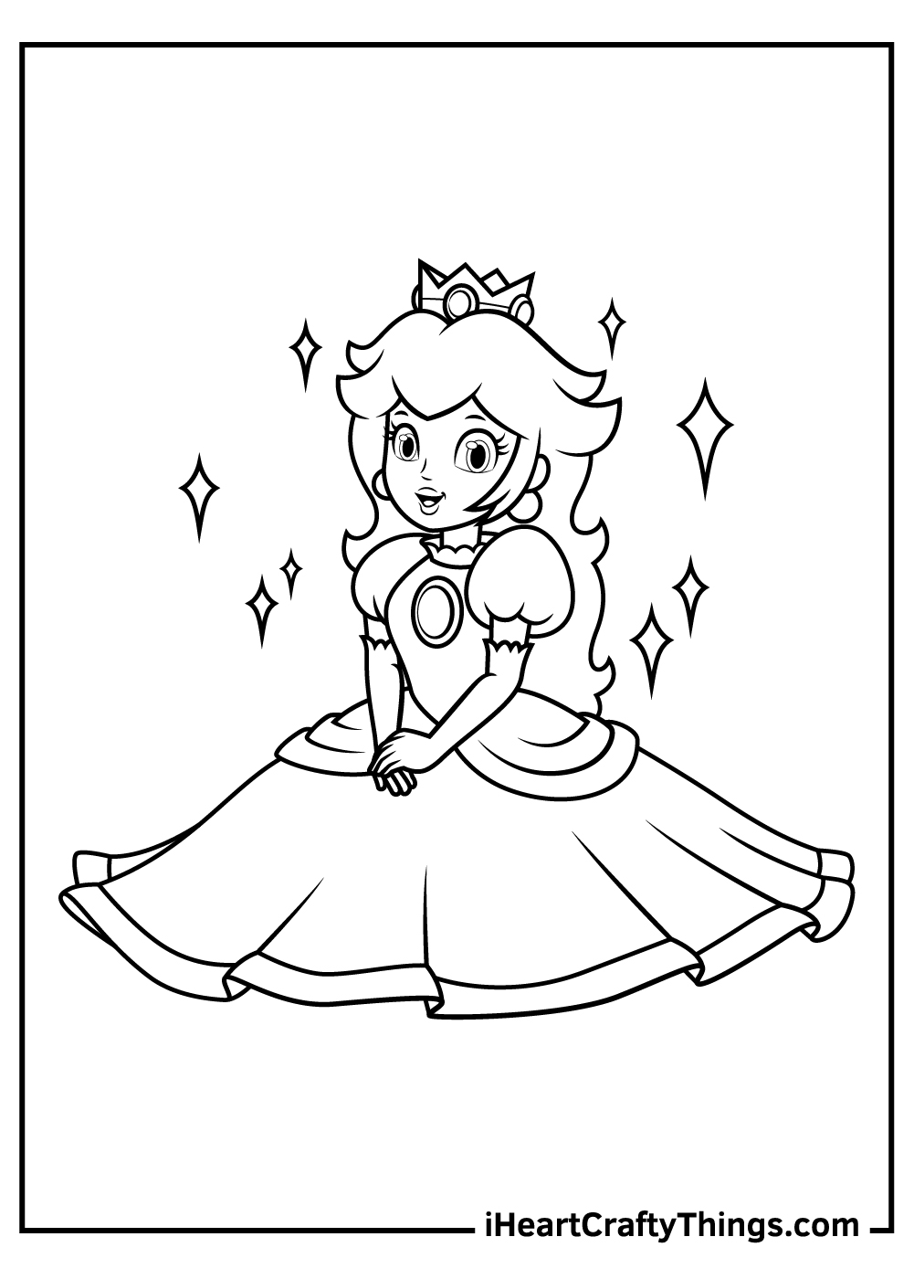 Princess peach coloring pages free printables