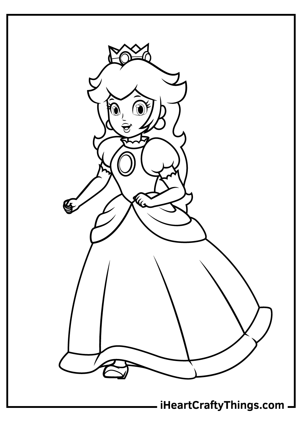 Princess peach coloring pages free printables