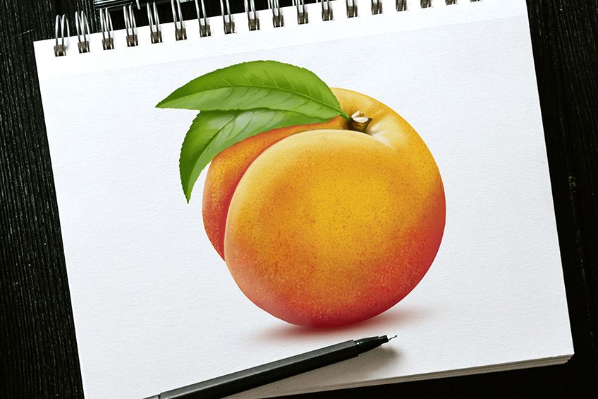 How to draw a peach