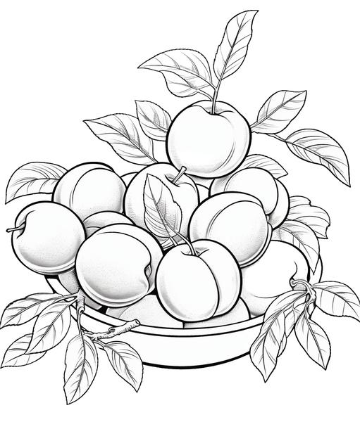 Free printable fruits coloring pages list