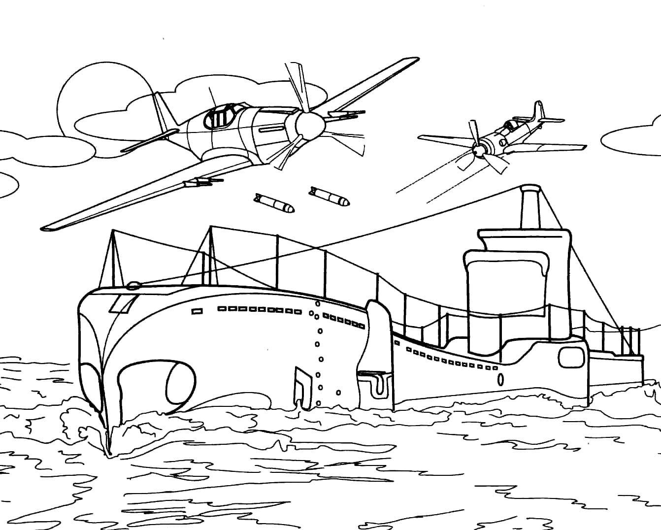 Pearl harbor coloring book printable and online