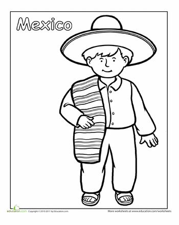 Multicultural coloring mexico worksheet education coloring pages schools around the world detailed coloring pages