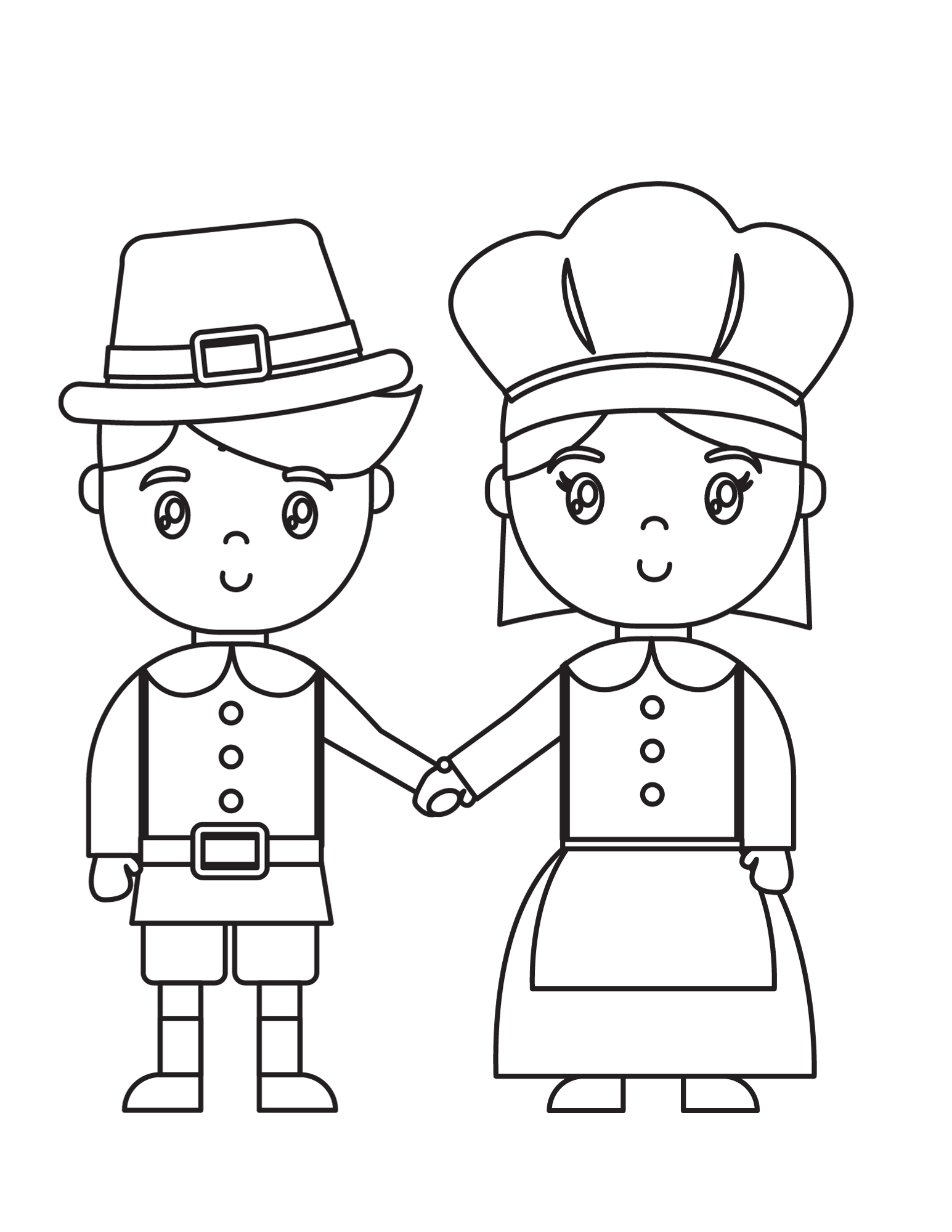 Cute pilgrim thanksgiving coloring pages for kids â