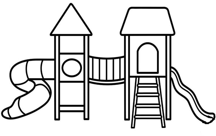 Fun playground coloring page for ages