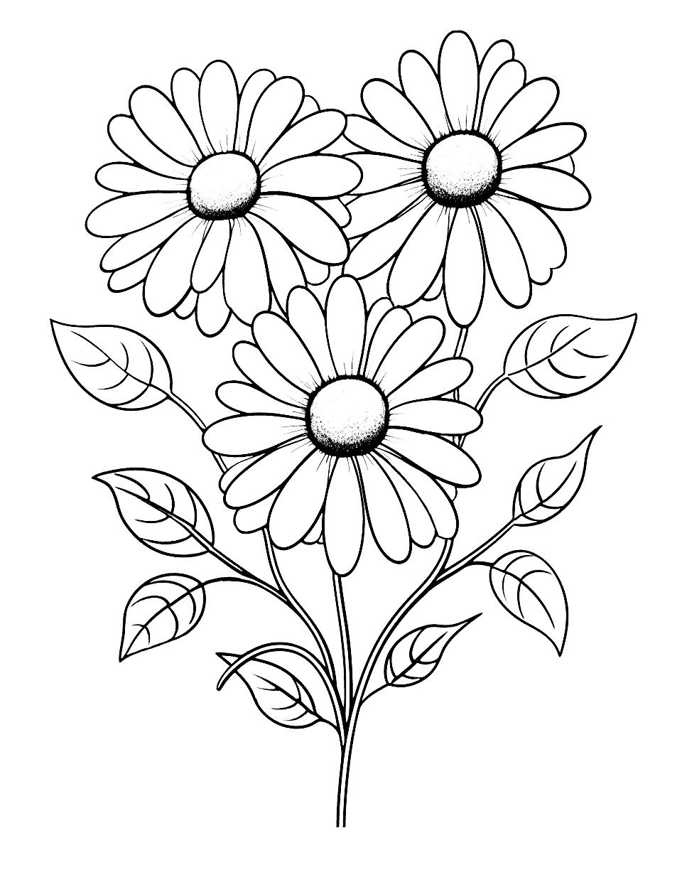 Flower coloring pages free printable sheets