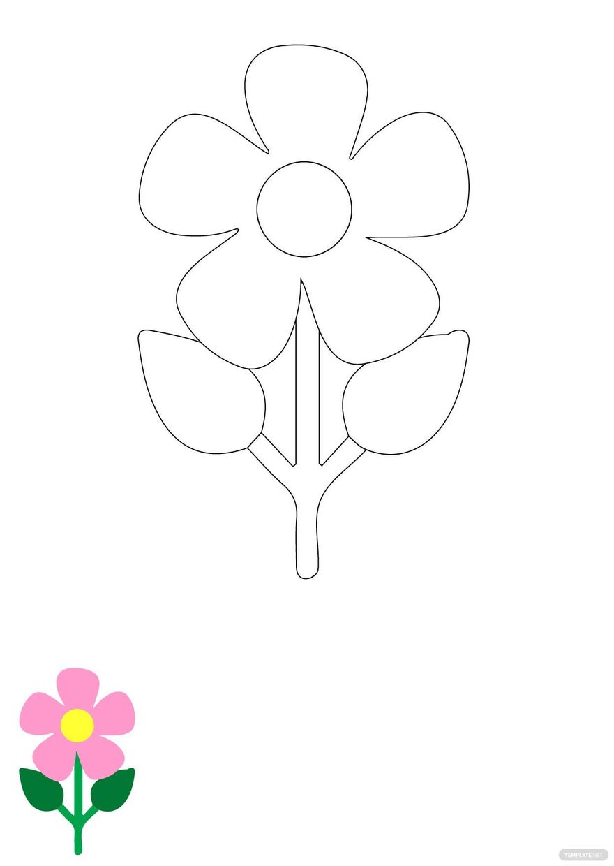 Free simple flower coloring page