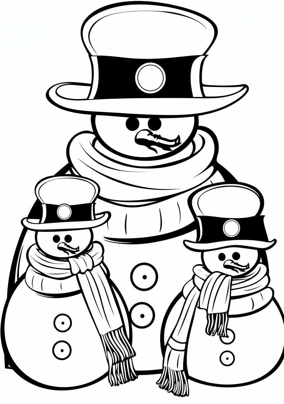 Snowman family coloring s