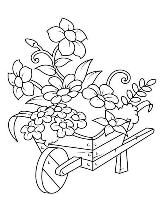 Free easy to print flower coloring pages