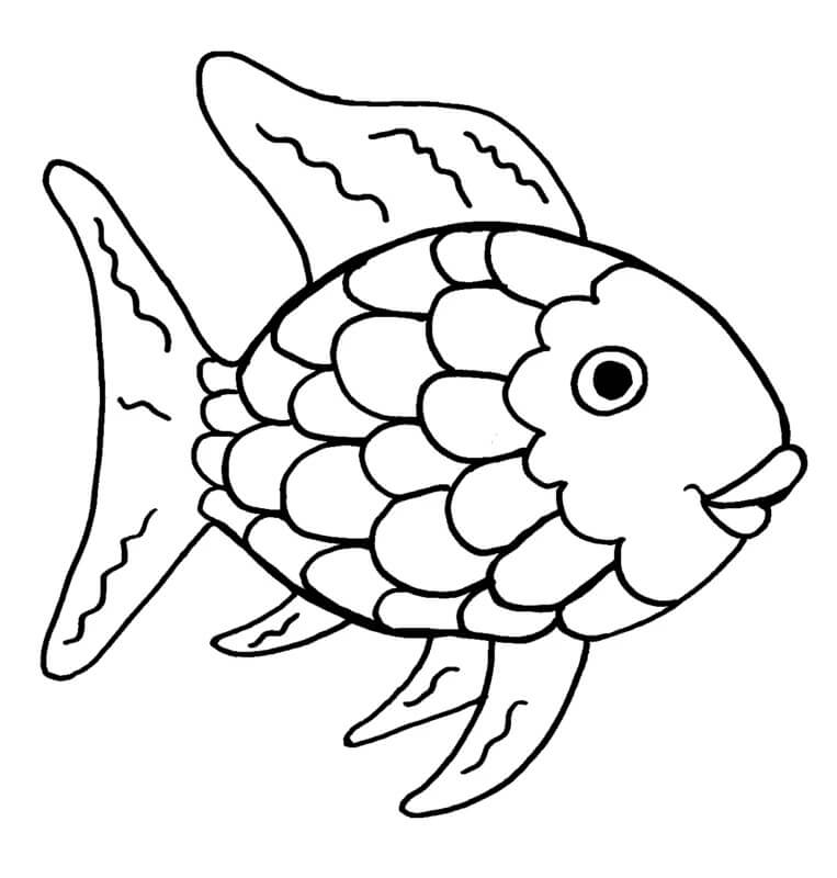 Rainbow fish free graphics coloring page