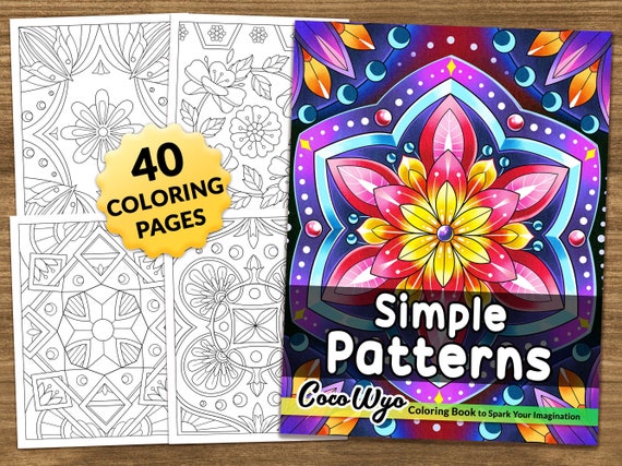 Simple patterns coloring book for relaxing by coco wyo