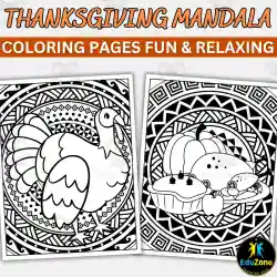 Thanksgiving mandala coloring pages relaxing printable