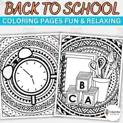 Back to school mandala coloring pages relaxing printable