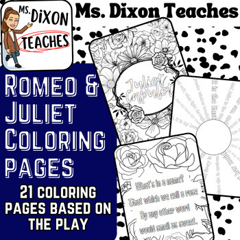 Romeo and juliet coloring pages tpt