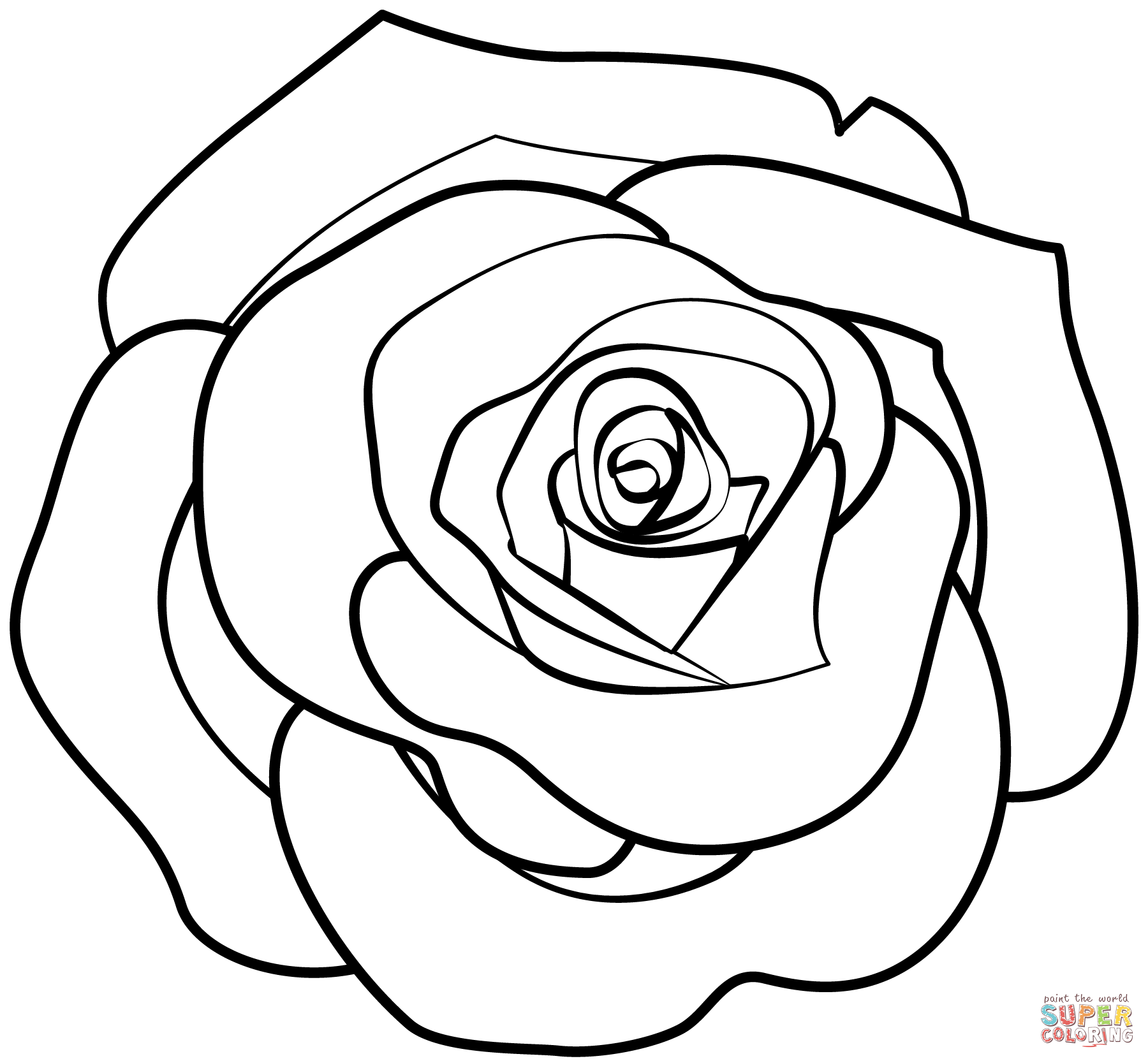 Rose coloring page free printable coloring pages