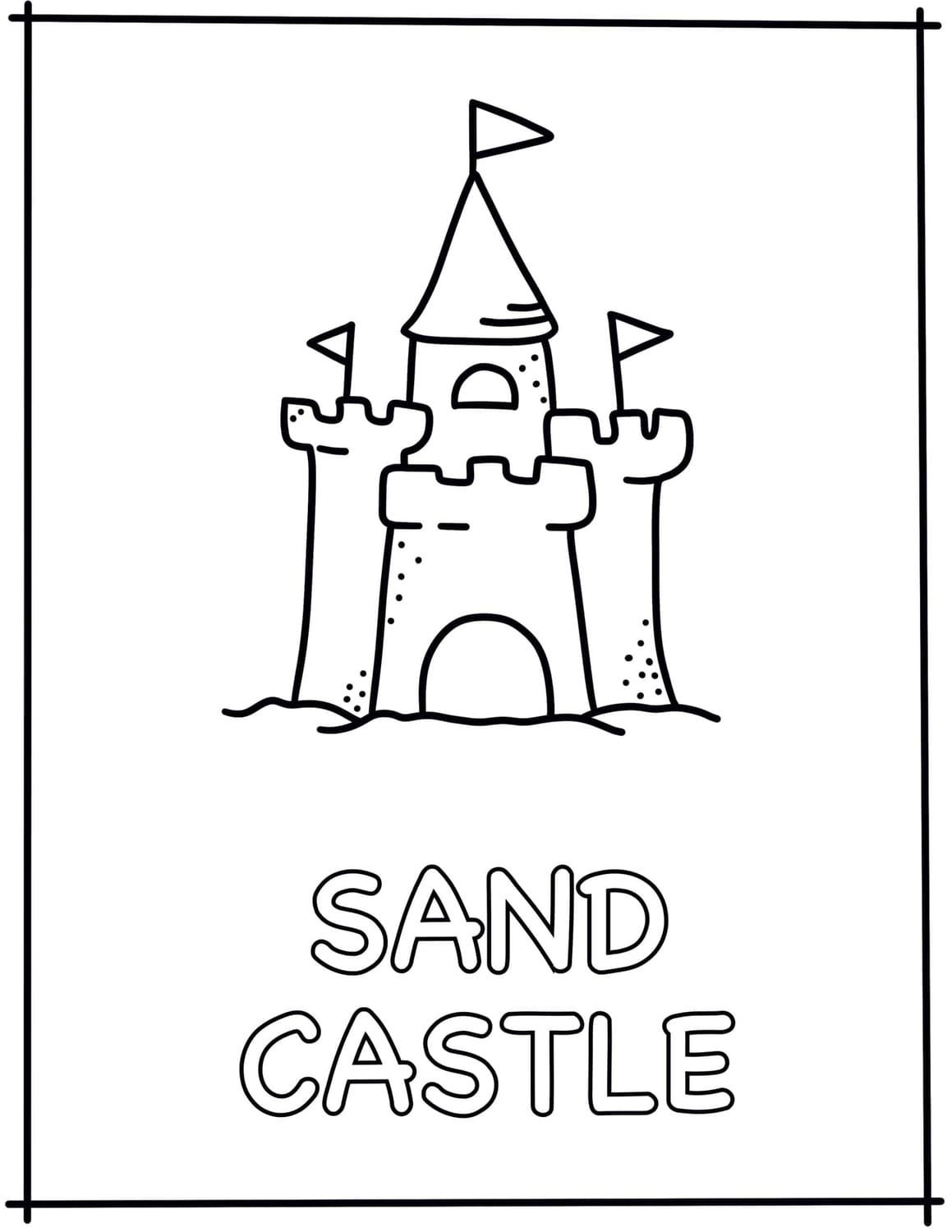 Sand castle coloring pages printable for free download