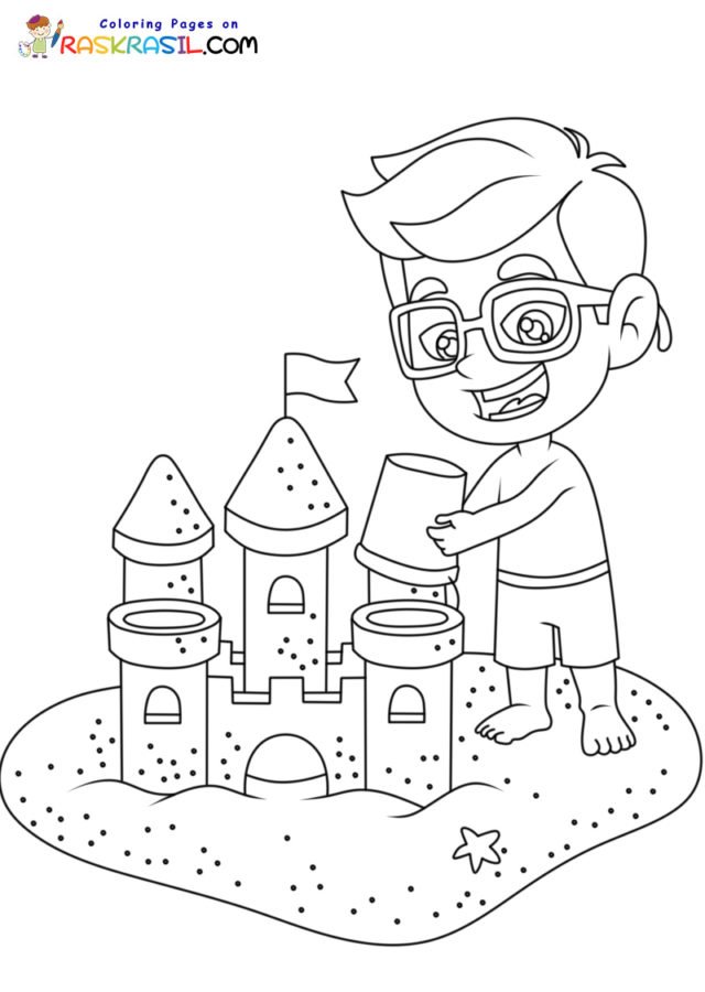 Sand castle coloring pages printable for free download