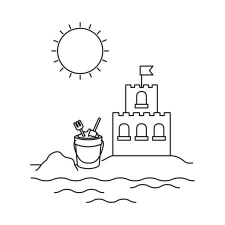 Sandcastle coloring page cliparts stock vector and royalty free sandcastle coloring page illustrations