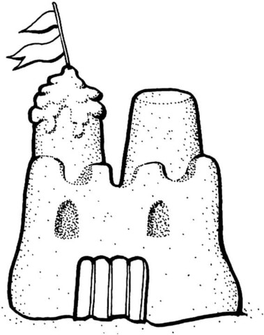 Sand castle coloring page free printable coloring pages