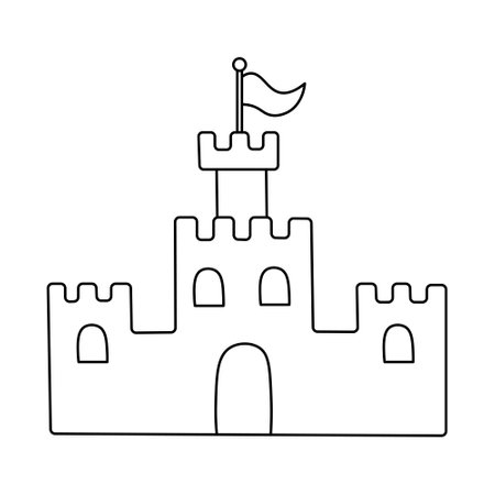 Sandcastle coloring page cliparts stock vector and royalty free sandcastle coloring page illustrations