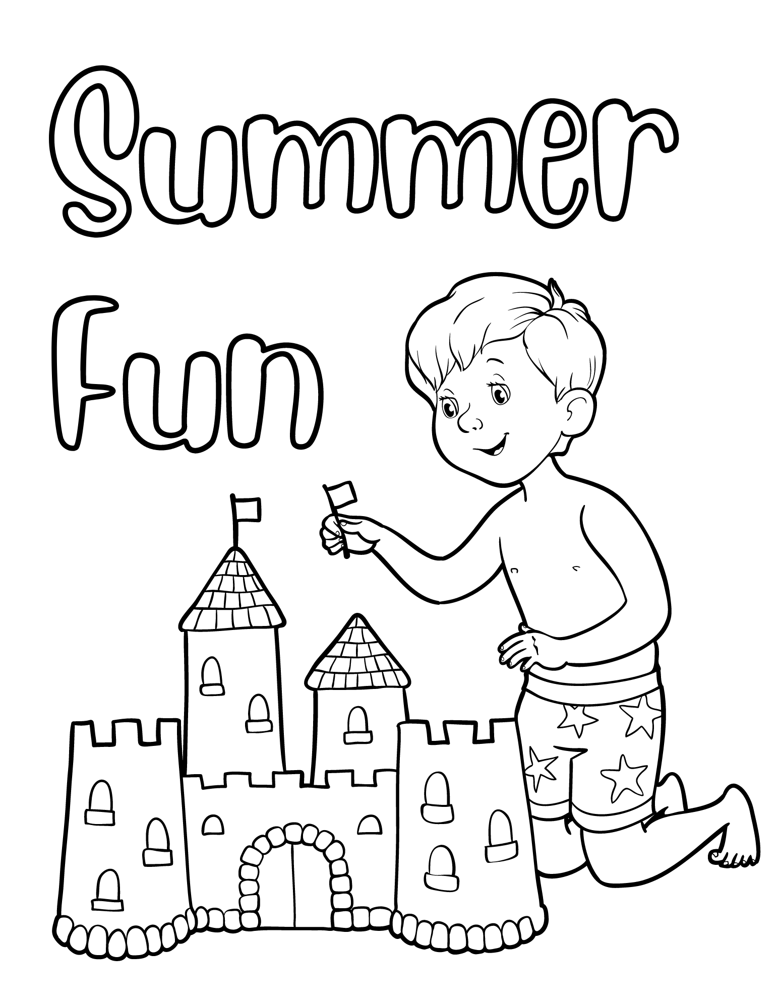 Free printable beach coloring pages for kids and adults