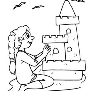 Sand castle coloring pages printable for free download