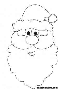 Festive santa face coloring pages for kids