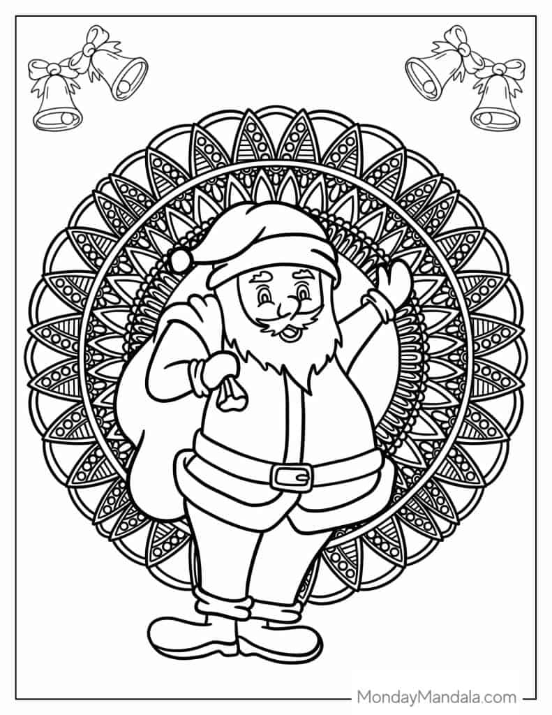 Santa coloring pages free pdf printables