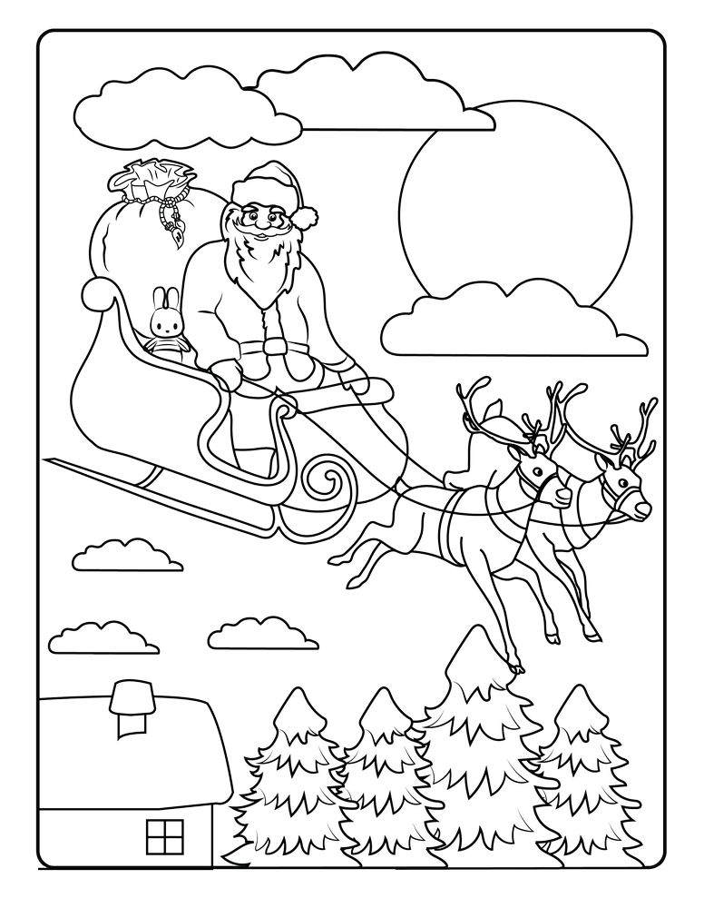 Santas reindeer coloring pages