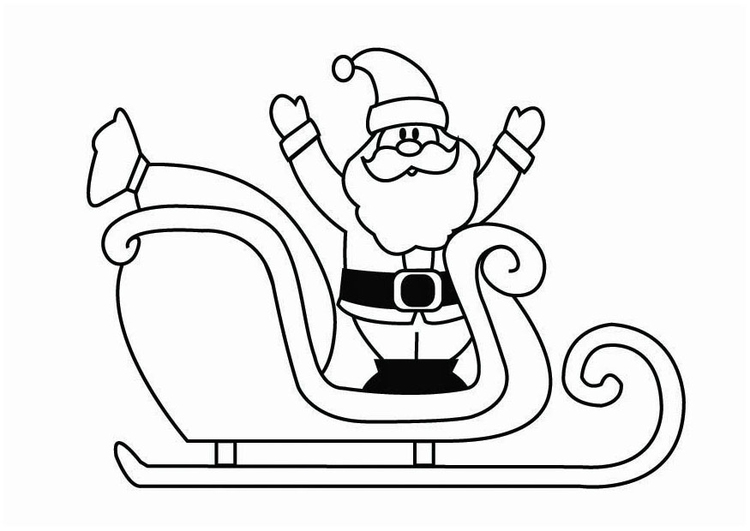 Coloring page christmas sleigh