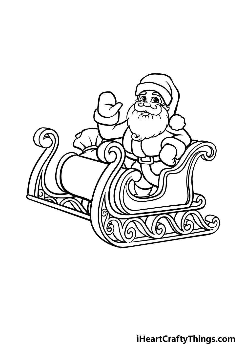 Santa sleigh drawing