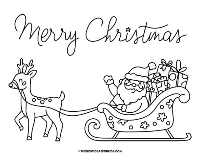 Santa coloring pages free printables