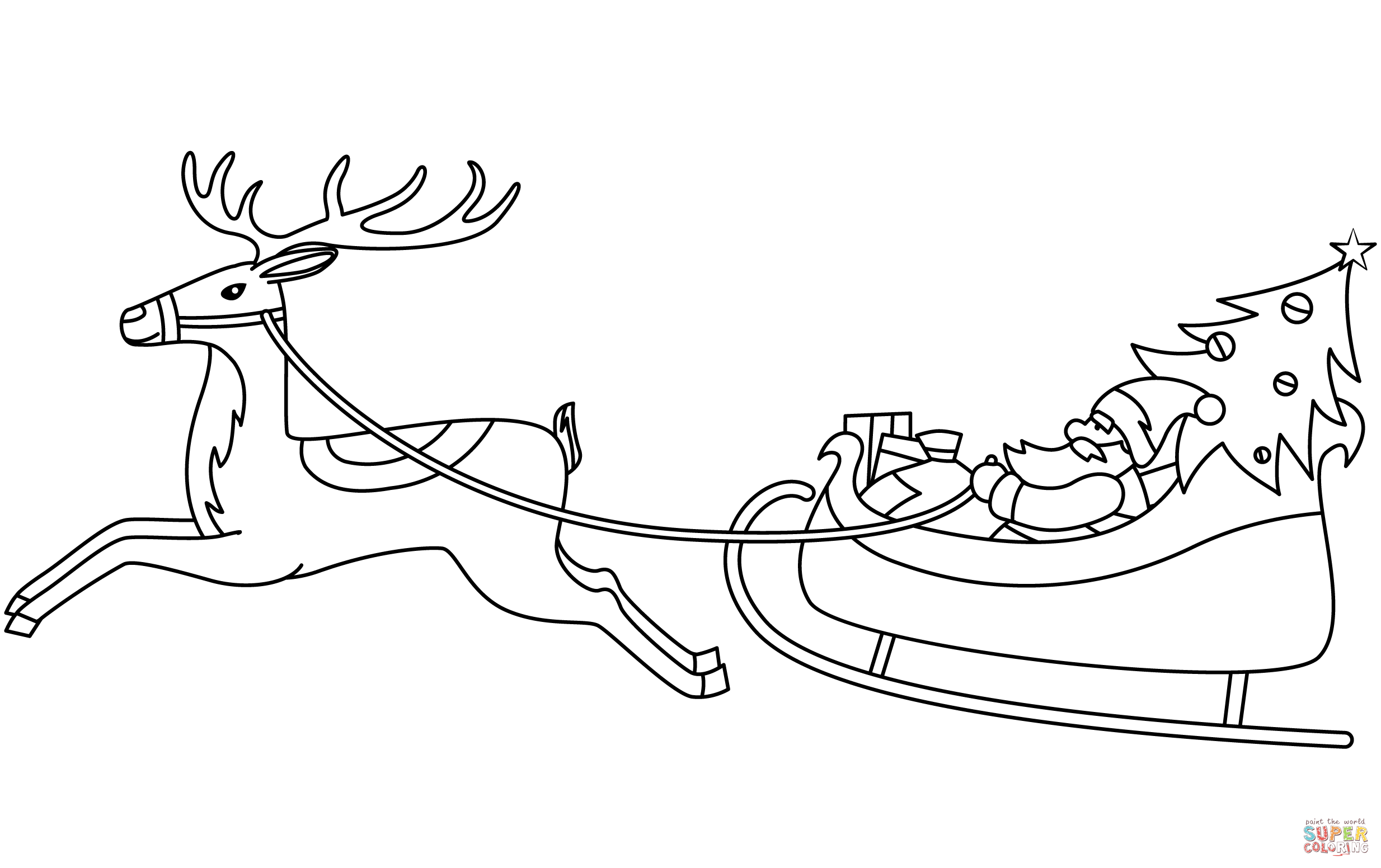 Santa sleigh coloring page free printable coloring pages