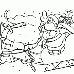 Santa sleigh coloring pages printable for free download