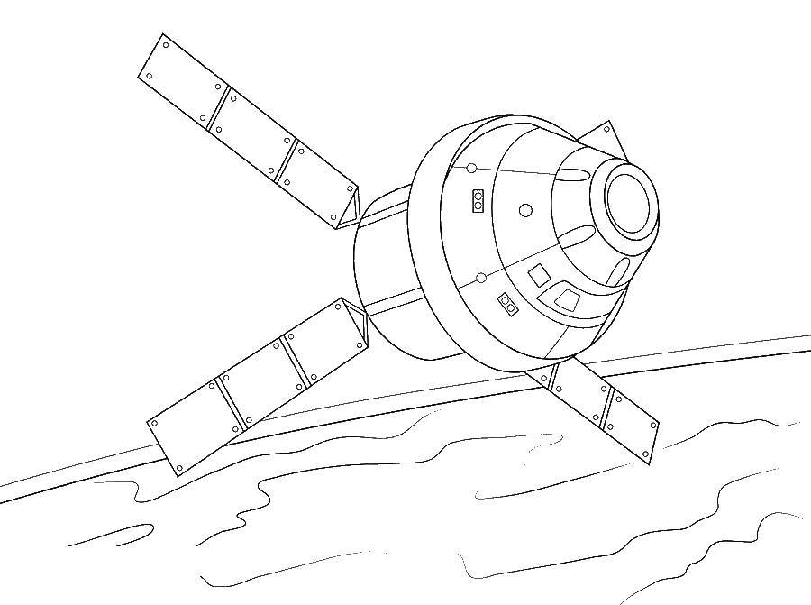 Online coloring pages coloring page satellite spaceships download print coloring page