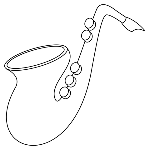 Saxophone coloring page free printable coloring pages