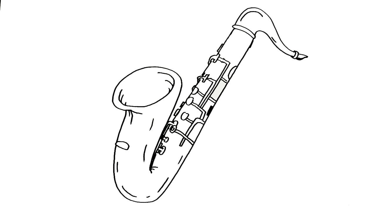 How to draw a saxophone